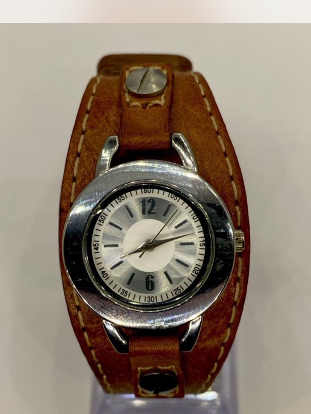 Ladies ^ Southwestern ^^^ Raw Hide “ Tan watch  band *** Silverwear  Watch ***
